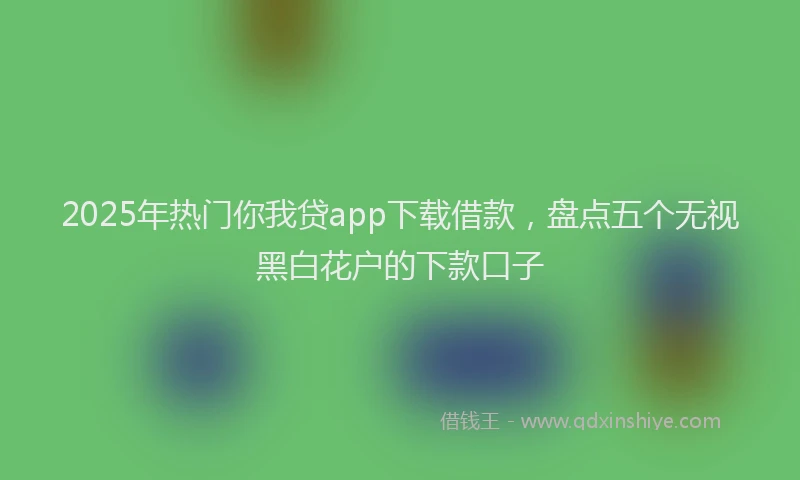 2025年热门你我贷app下载借款，盘点五个无视黑白花户的下款口子