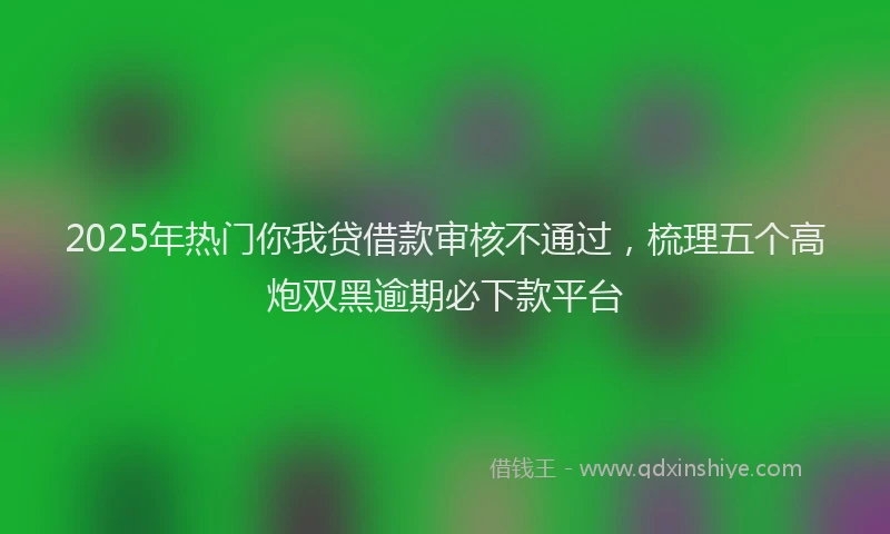 2025年热门你我贷借款审核不通过，梳理五个高炮双黑逾期必下款平台