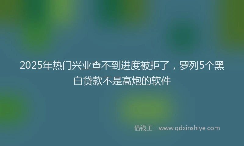 2025年热门兴业查不到进度被拒了，罗列5个黑白贷款不是高炮的软件