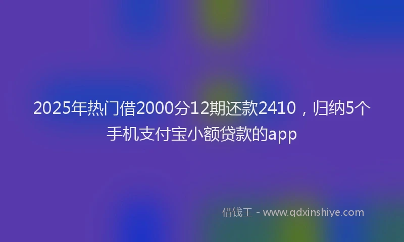 2025年热门借2000分12期还款2410，归纳5个手机支付宝小额贷款的app