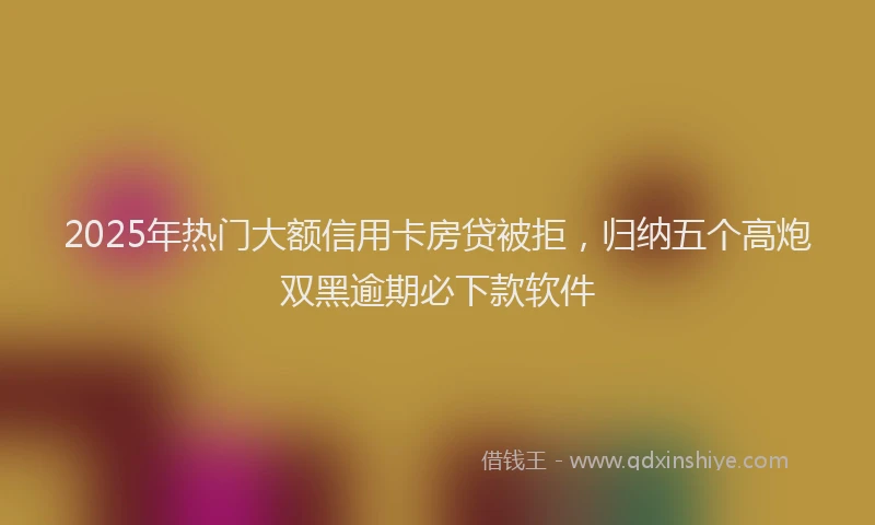 2025年热门大额信用卡房贷被拒，归纳五个高炮双黑逾期必下款软件