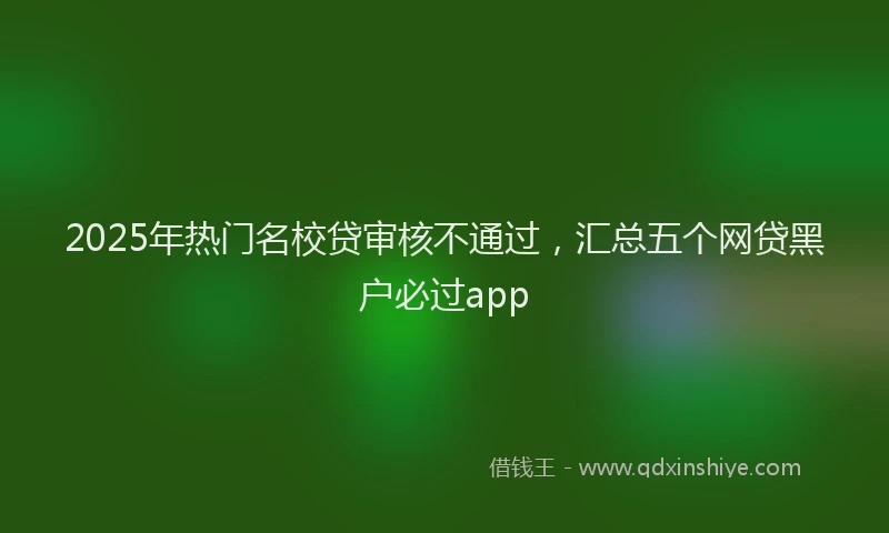 2025年热门名校贷审核不通过，汇总五个网贷黑户必过app