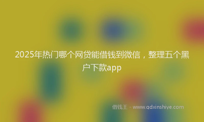2025年热门哪个网贷能借钱到微信，整理五个黑户下款app