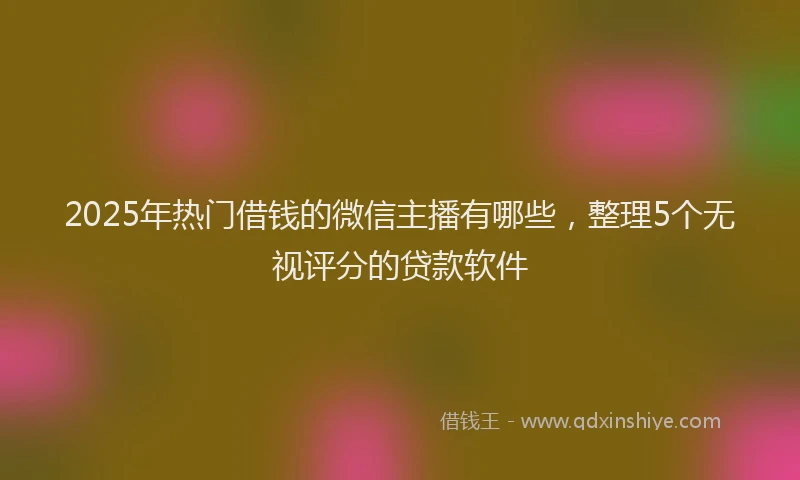 2025年热门借钱的微信主播有哪些，整理5个无视评分的贷款软件