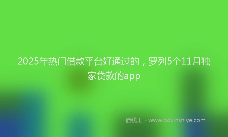 2025年热门借款平台好通过的，罗列5个11月独家贷款的app