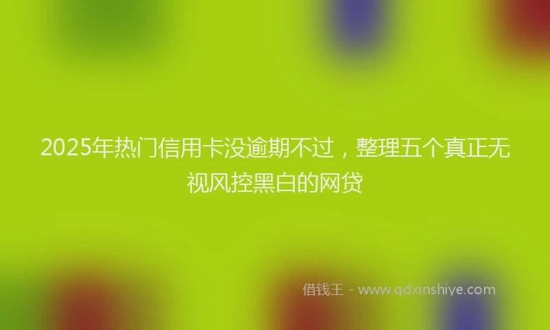 2025年热门信用卡没逾期不过，整理五个真正无视风控黑白的网贷