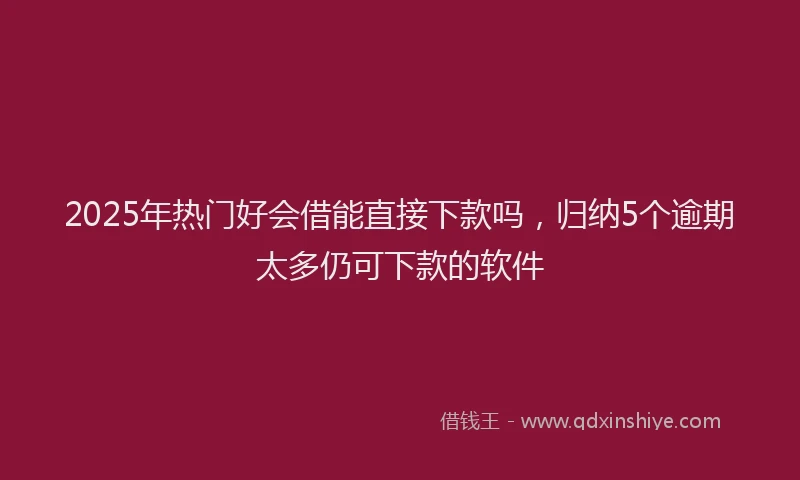 2025年热门好会借能直接下款吗，归纳5个逾期太多仍可下款的软件
