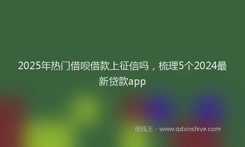 2025年热门借呗借款上征信吗，梳理5个2024最新贷款app