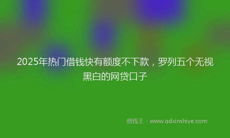 2025年热门借钱快有额度不下款,罗列五个无视黑白的网贷口子