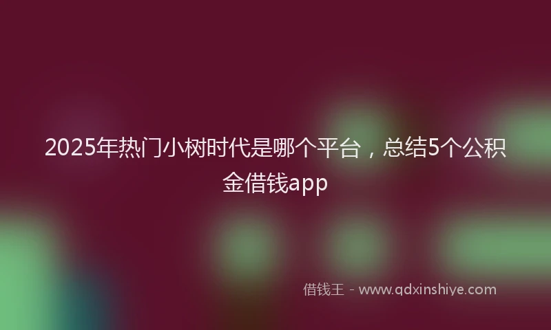 2025年热门小树时代是哪个平台，总结5个公积金借钱app