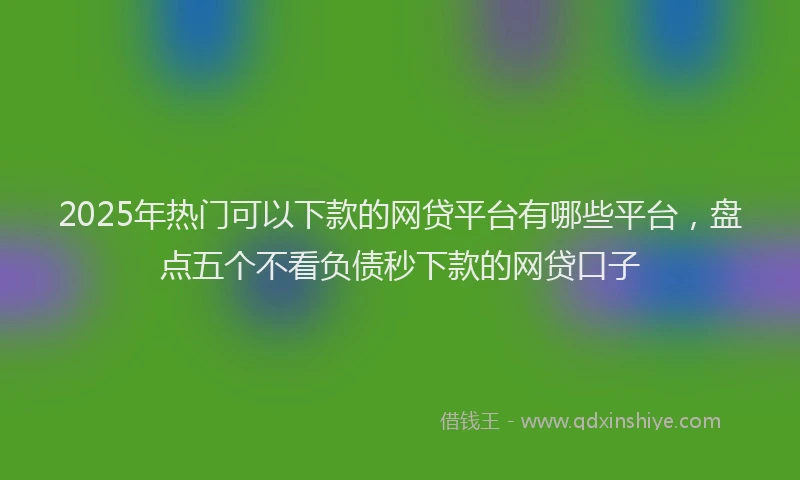 2025年热门可以下款的网贷平台有哪些平台，盘点五个不看负债秒下款的网贷口子