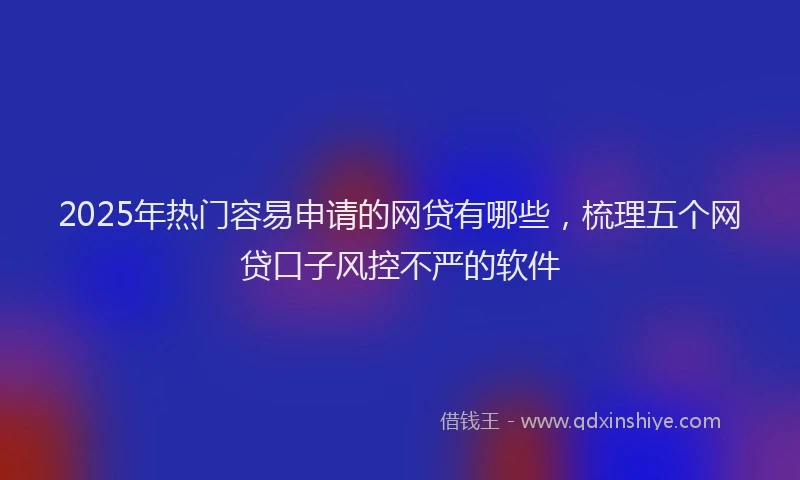 2025年热门容易申请的网贷有哪些，梳理五个网贷口子风控不严的软件