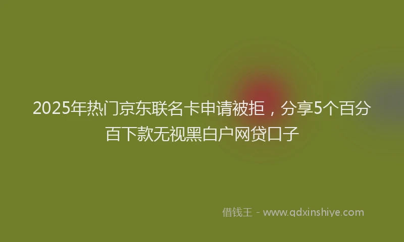 2025年热门京东联名卡申请被拒，分享5个百分百下款无视黑白户网贷口子
