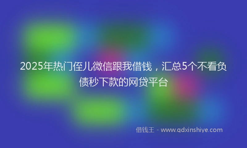2025年热门侄儿微信跟我借钱，汇总5个不看负债秒下款的网贷平台