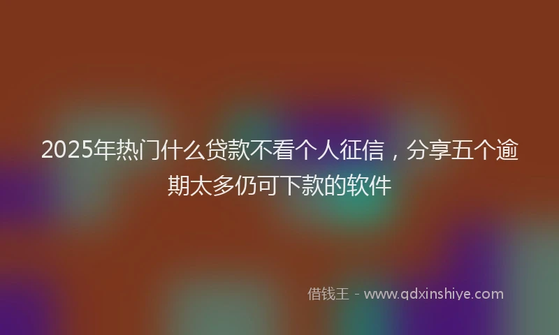 2025年热门什么贷款不看个人征信，分享五个逾期太多仍可下款的软件
