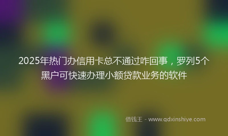 2025年热门办信用卡总不通过咋回事，罗列5个黑户可快速办理小额贷款业务的软件