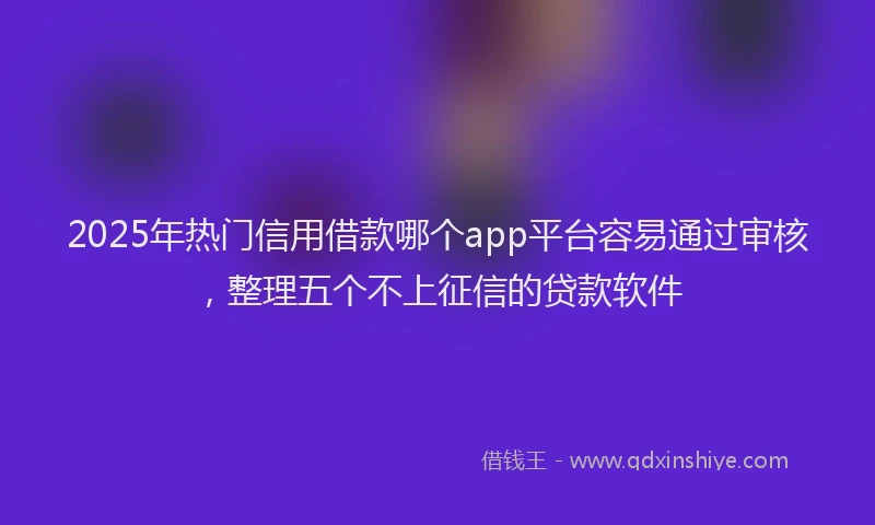 2025年热门信用借款哪个app平台容易通过审核，整理五个不上征信的贷款软件