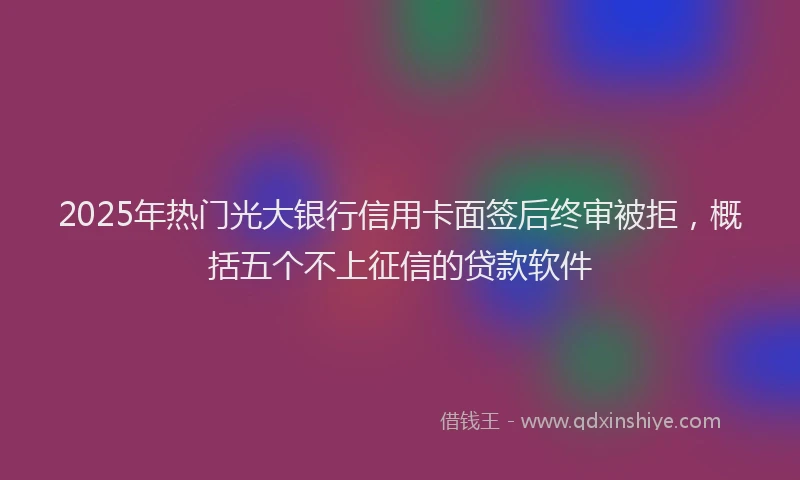 2025年热门光大银行信用卡面签后终审被拒，概括五个不上征信的贷款软件