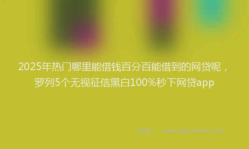 2025年热门哪里能借钱百分百能借到的网贷呢，罗列5个无视征信黑白100%秒下网贷app