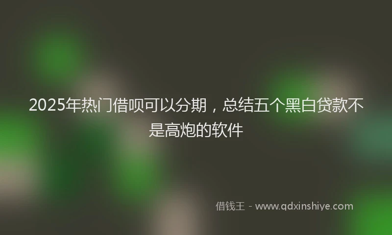 2025年热门借呗可以分期，总结五个黑白贷款不是高炮的软件