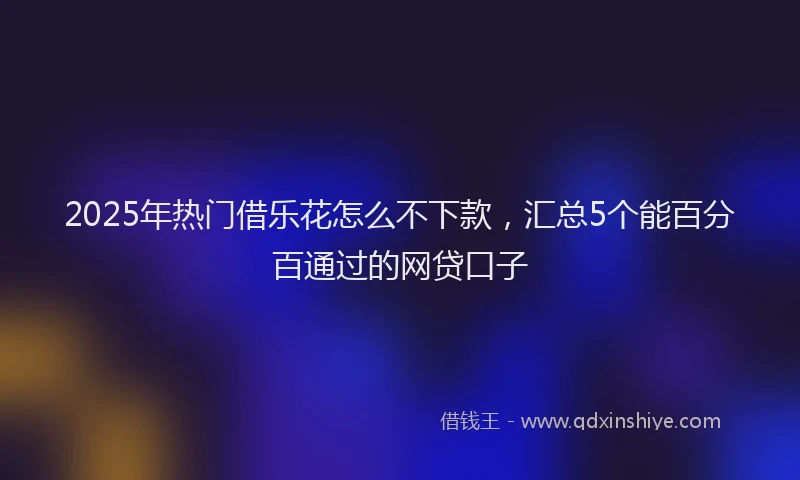 2025年热门借乐花怎么不下款，汇总5个能百分百通过的网贷口子