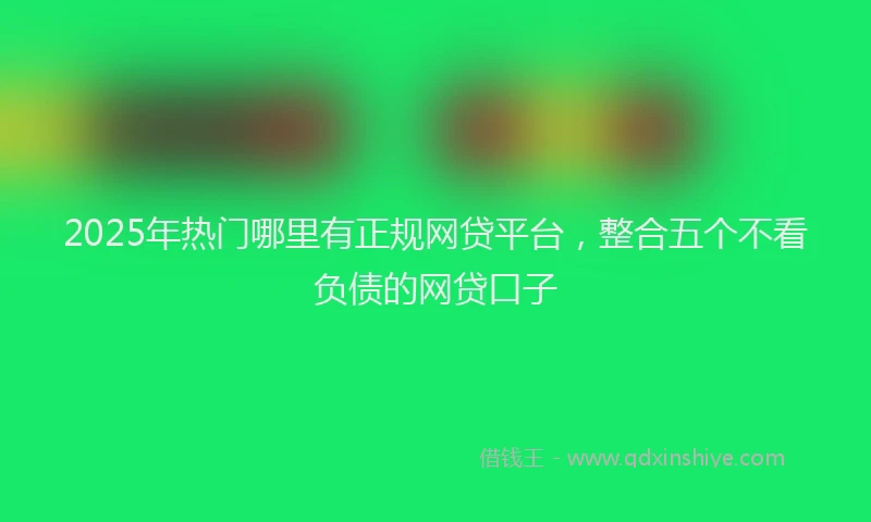 2025年热门哪里有正规网贷平台，整合五个不看负债的网贷口子