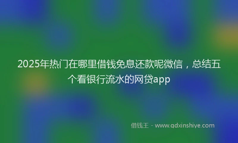2025年热门在哪里借钱免息还款呢微信，总结五个看银行流水的网贷app