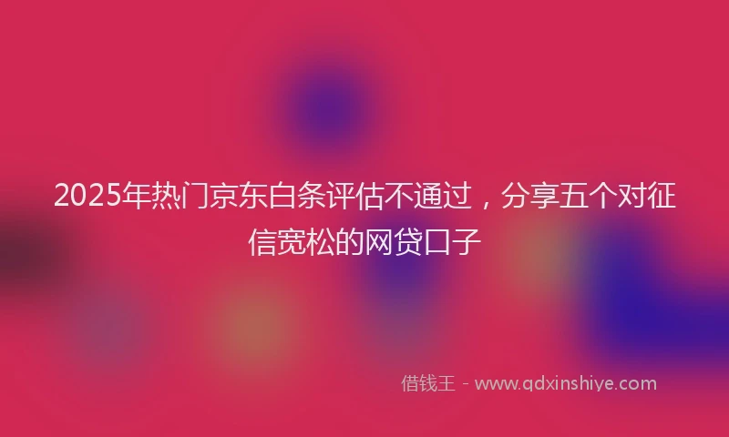 2025年热门京东白条评估不通过，分享五个对征信宽松的网贷口子