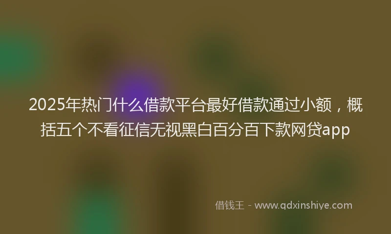 2025年热门什么借款平台最好借款通过小额，概括五个不看征信无视黑白百分百下款网贷app
