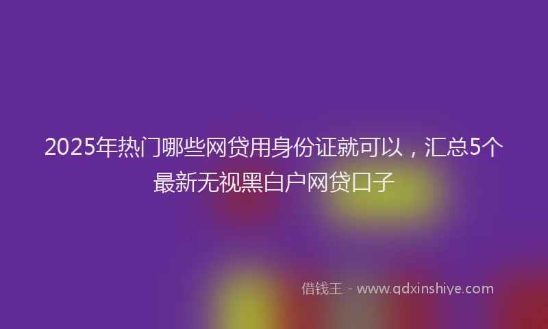 2025年热门哪些网贷用身份证就可以，汇总5个最新无视黑白户网贷口子