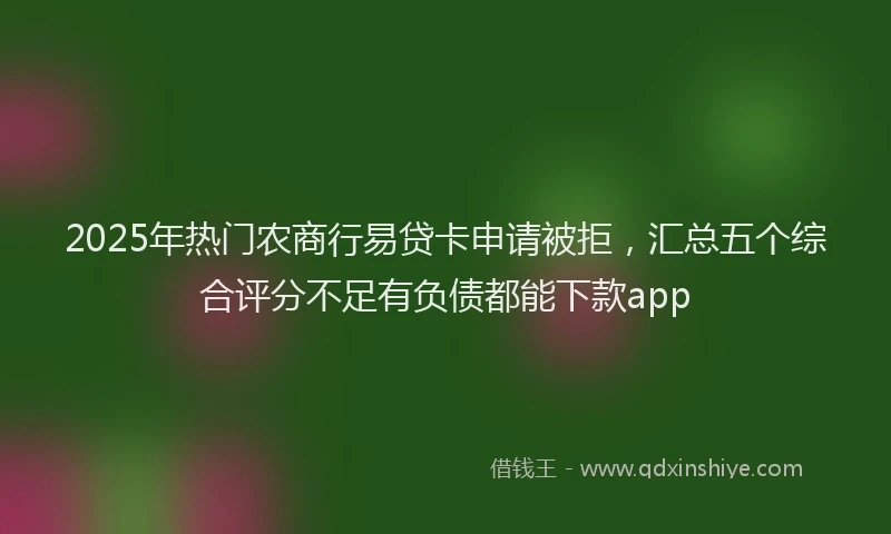 2025年热门农商行易贷卡申请被拒，汇总五个综合评分不足有负债都能下款app