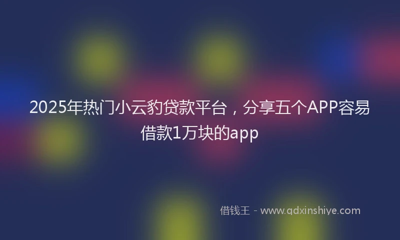 2025年热门小云豹贷款平台，分享五个APP容易借款1万块的app