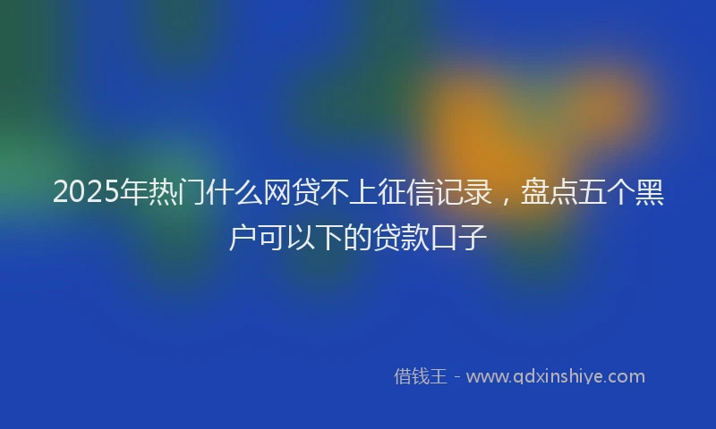 2025年热门什么网贷不上征信记录，盘点五个黑户可以下的贷款口子