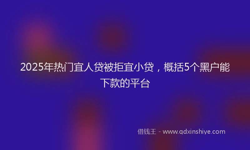 2025年热门宜人贷被拒宜小贷，概括5个黑户能下款的平台