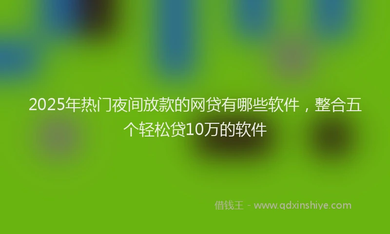 2025年热门夜间放款的网贷有哪些软件，整合五个轻松贷10万的软件