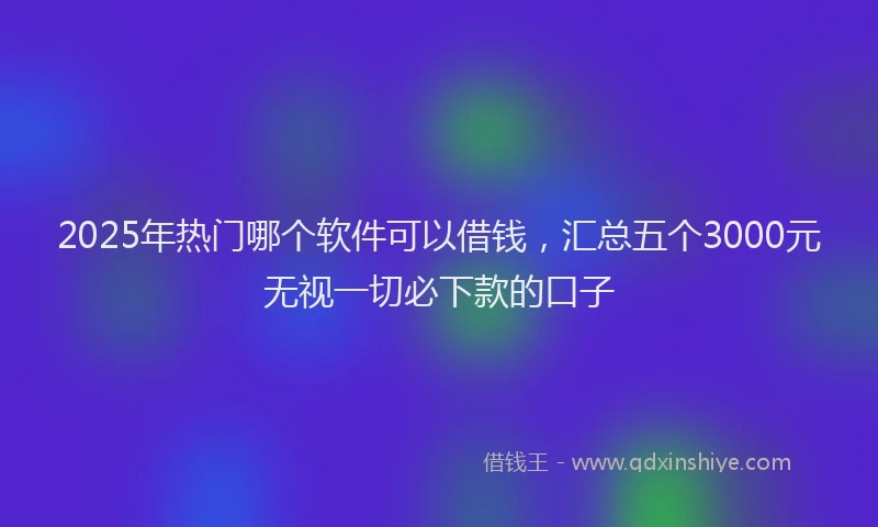 2025年热门哪个软件可以借钱，汇总五个3000元无视一切必下款的口子