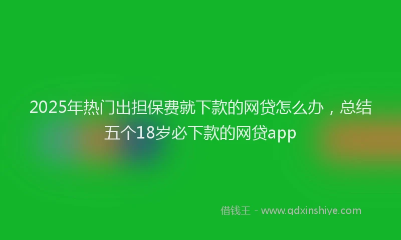 2025年热门出担保费就下款的网贷怎么办，总结五个18岁必下款的网贷app