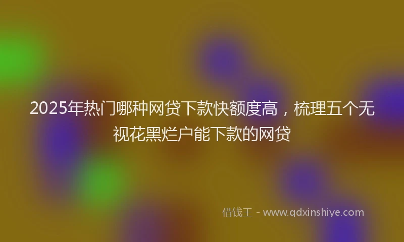 2025年热门哪种网贷下款快额度高，梳理五个无视花黑烂户能下款的网贷