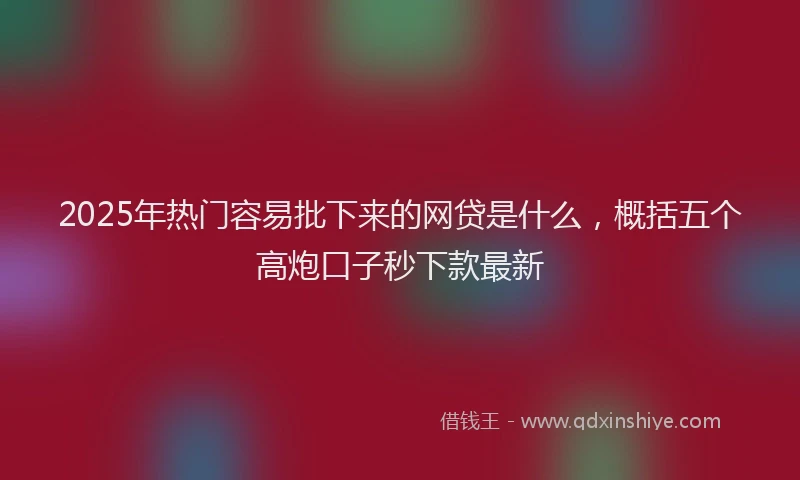 2025年热门容易批下来的网贷是什么，概括五个高炮口子秒下款最新