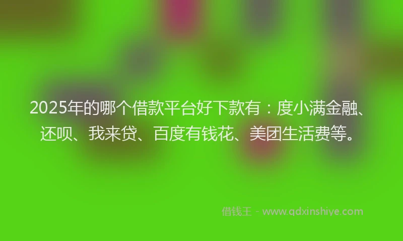 2025年的哪个借款平台好下款有:度小满金融、还呗、我来贷、百度有钱花、美团生活费等。