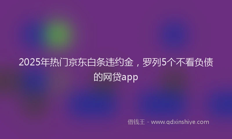 2025年热门京东白条违约金，罗列5个不看负债的网贷app