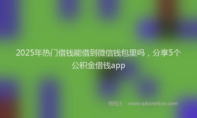 2025年热门借钱能借到微信钱包里吗，分享5个公积金借钱app