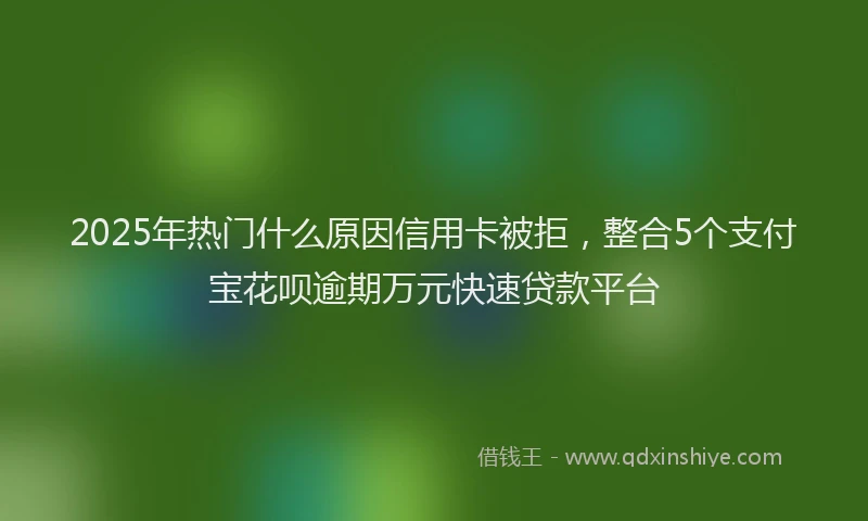 2025年热门什么原因信用卡被拒，整合5个支付宝花呗逾期万元快速贷款平台