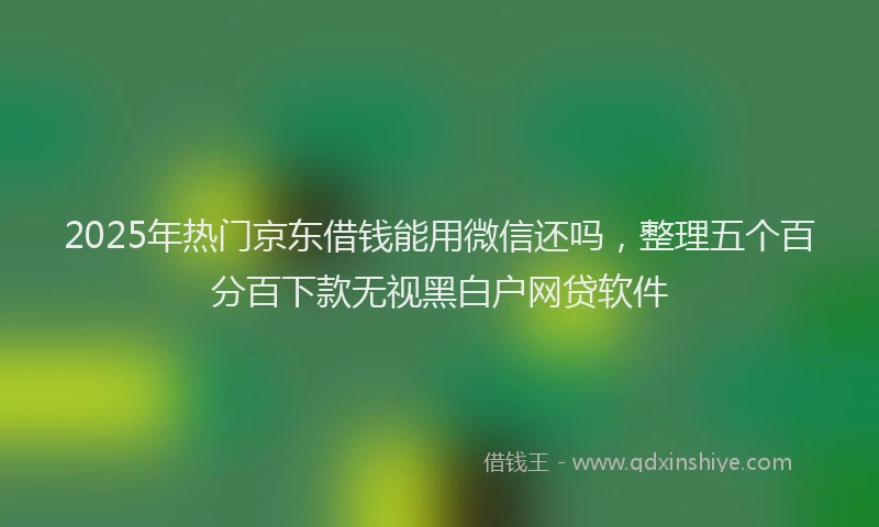 2025年热门京东借钱能用微信还吗，整理五个百分百下款无视黑白户网贷软件