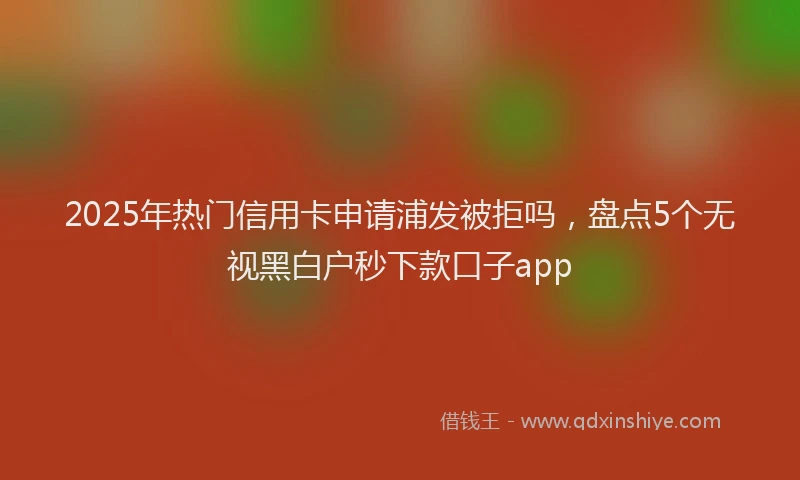 2025年热门信用卡申请浦发被拒吗，盘点5个无视黑白户秒下款口子app