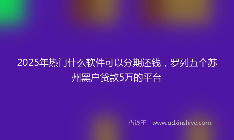 2025年热门什么软件可以分期还钱，罗列五个苏州黑户贷款5万的平台