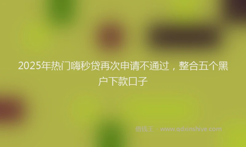 2025年热门嗨秒贷再次申请不通过，整合五个黑户下款口子