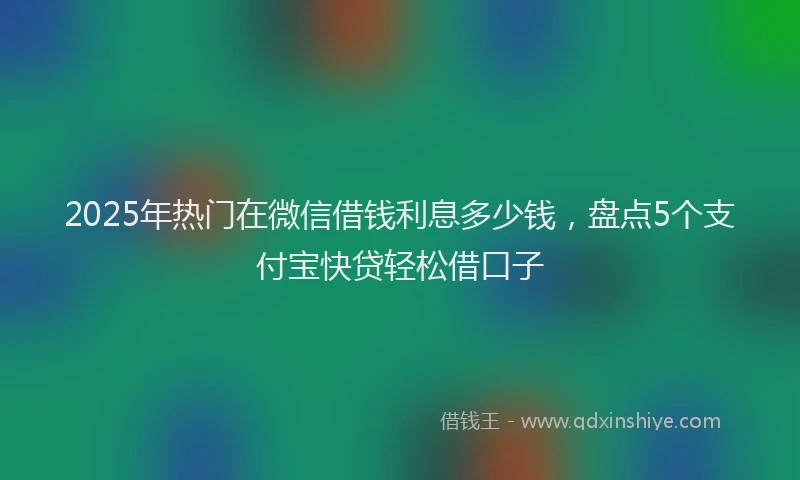 2025年热门在微信借钱利息多少钱，盘点5个支付宝快贷轻松借口子