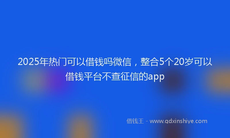 2025年热门可以借钱吗微信，整合5个20岁可以借钱平台不查征信的app