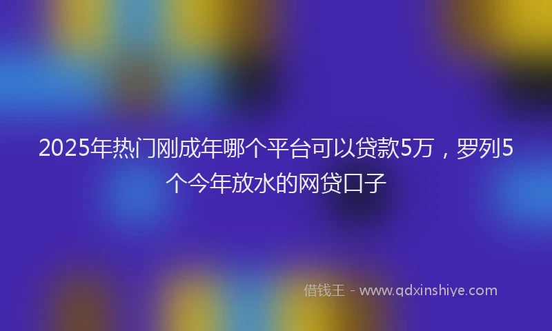 2025年热门刚成年哪个平台可以贷款5万，罗列5个今年放水的网贷口子
